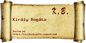 Király Bogáta névjegykártya