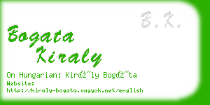bogata kiraly business card